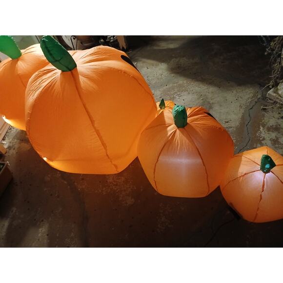 Inflatable LIGHTED Large 8' PUMPKIN PATCH Air blown Yard Outdoor Indoor Party - Picture 9 of 15